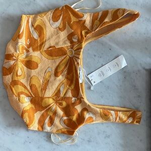 Zara Orange Floral Crop Top